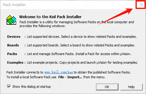 Cửa sổ chính của Pack Manager
